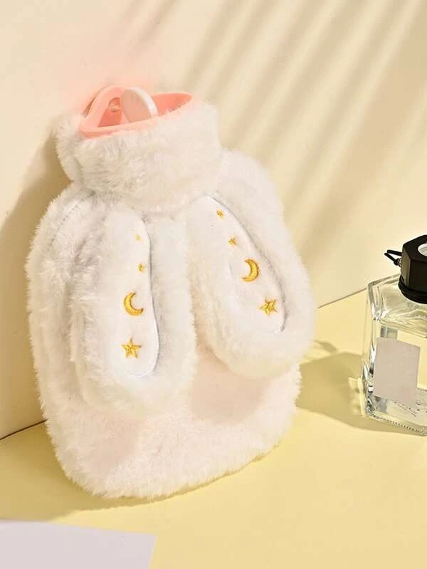 1pc Rabbit Ear Decor Hot Water Bag White