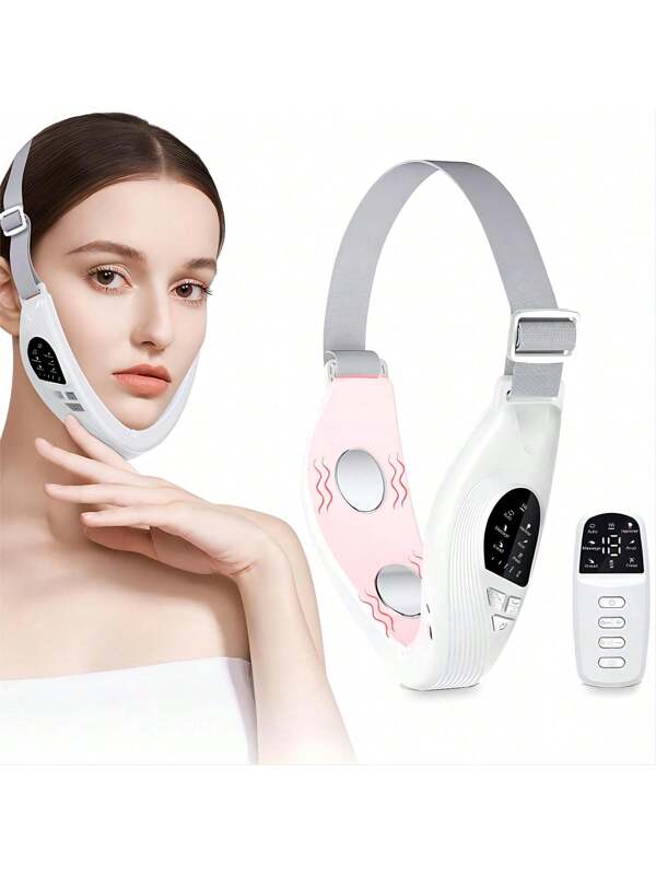 6in1 Electric V-Face Massager Beauty Belt,5-Color Lighted Facial Massager With 18-Speed Vibration / 6 Types Skincaremodes/Remote Control/Smart Heating System,Double Chin Reducer Machine  Portable Shaping Facial Massage,Whole Body Massage Is Available,Valentine's Day Gift Multicolor