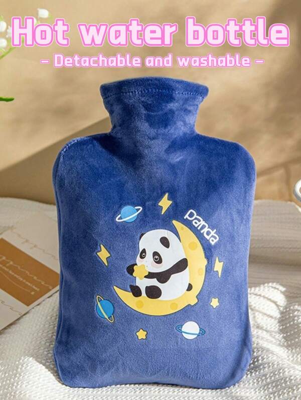 Hot Water Bottle With Plush Removable & Washable Cover, Quality Odorless PVC Inner Bag, Random Color Panda Baby 011