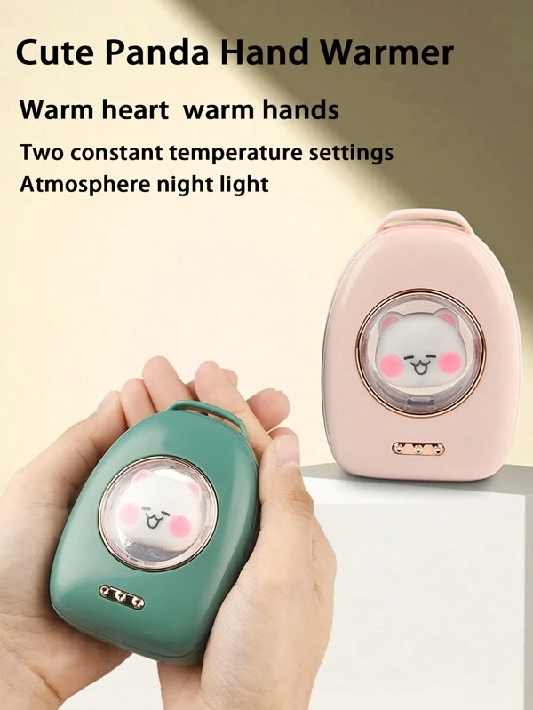 New Cat Paw Shaped Hand Warmer, Cute Bear Design, 2 Heat Settings, Built-In Night Light, Fast Heating, Adorable Shape, Ideal Gift, USB Rechargeable, Suitable For Home/Outdoor Activities/Gift Giving Multicolor