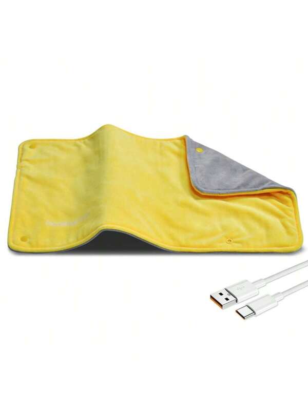 Constant Temperature Yellow Hand Warmer, Multi-Functional Heating Pad, Soft Polyester Fabric, Simple Style Graphene Heating, Can Relieve Back/Abdomen/Shoulder/Leg Pain And Spasms, Machine Washable, For Bedroom/Living Room/Outdoor, Usable Year-Round, Holiday Gift, Size (19.6 X 11.8 Inches) Yellow