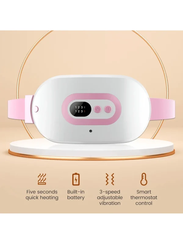 Heating Pads For Cramps, Portable Cordless Menstrual Heating Pad With 3 Heat Levels And 3 Massage Modes, Digital Display Heating Belt For Warming The Uterus, Vibrating Hot Compress Belt, Waist Belt For Girls During Menstruation,Period Heating Pad For Back Or Belly, Xmas Gift For Women And Girl Multicolor