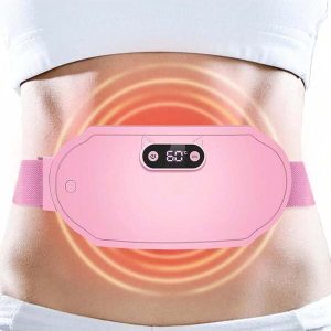 6-Level Heat & Massage Menstrual Cramp Relief Cordless Portable Electric Heating Pad Pink