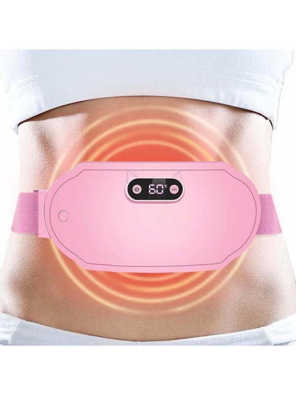 6-Level Heat & Massage Menstrual Cramp Relief Cordless Portable Electric Heating Pad Pink