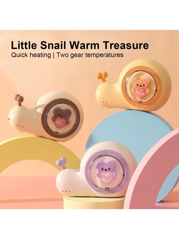 1pc 1200mAh Rechargeable Hand Warmer, Portable Constant Temperature Baby Mini Cartoon Snail Hand Warmer (3 Heat Settings) Multicolor