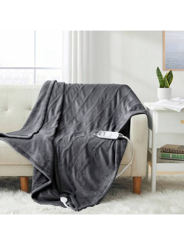 Electric Heated Blanket 50x60" Or 62*84", Flannel Fleece Blanket Machine Washable Fast Heating Ultra Soft, Pre-Heat, ETL Certified 10 Heating Levels & 8 Hours Auto Off, 120V AC ,110W/135W Grey