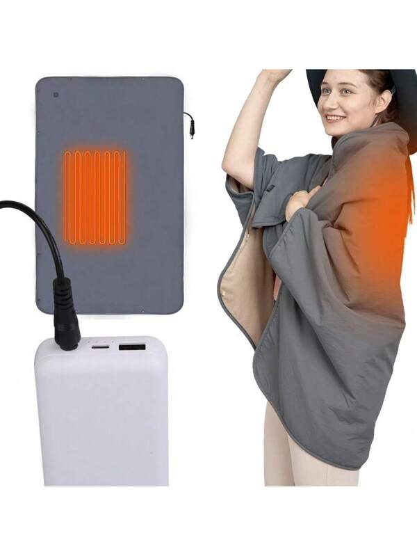 Electric Heating Blanket Throw Waterproof For Indoor Picnic Travel W/ Power Bank With 10000mAh Charger Battery Pack